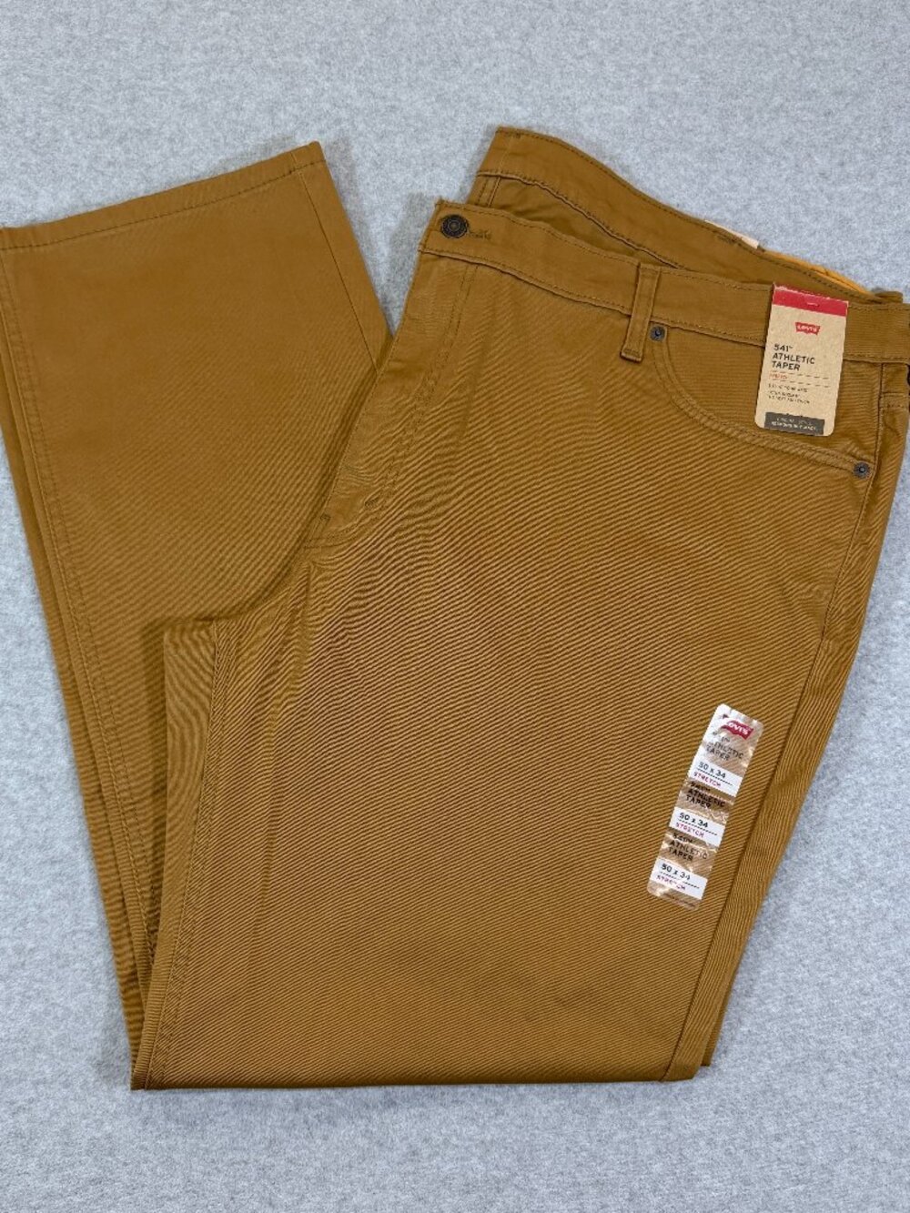 Levi's 541 Athletic Taper Mens Jeans 50x34 Tan Khaki Stretch NWT